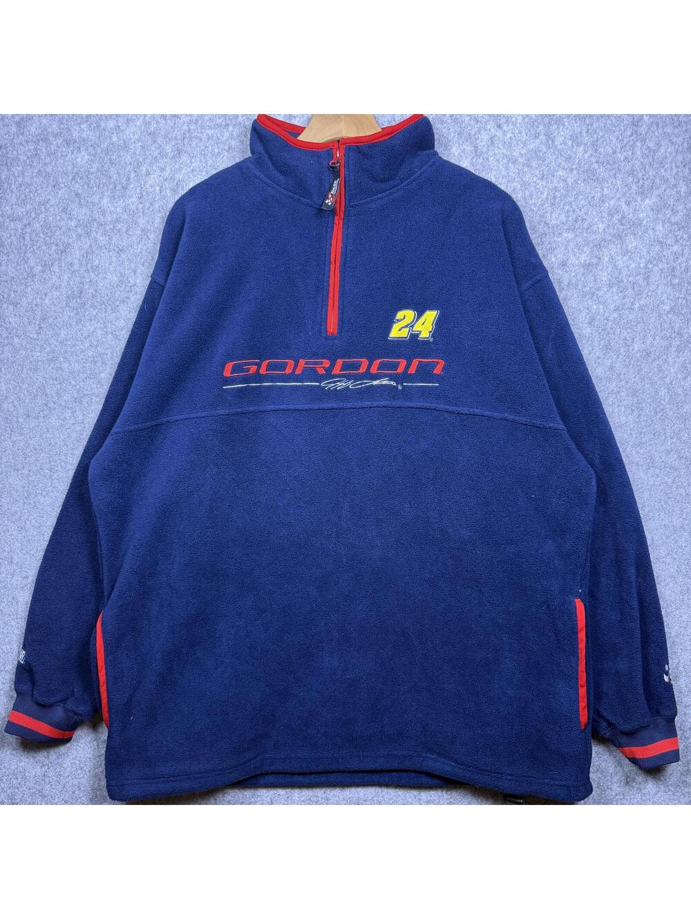 Vintage Y2K Jeff Gordon 24 NASCAR Racing Quarter Zip Fleece Pullover L
